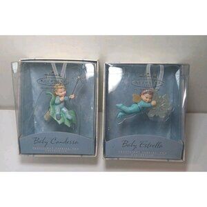 Lot of 2 Hallmark FrostLight Faeries Fiber-Optic Christmas Ornaments 2002